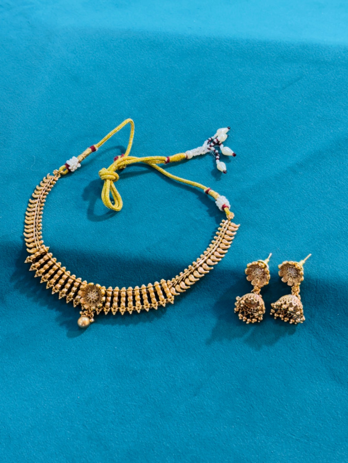 1 Gm gold-plated traditional short necklace se ( D no.129)